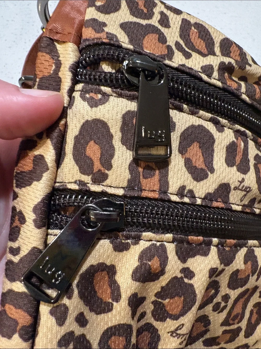 lug Leopard-Print Crossbody Bag in Brown and Tan